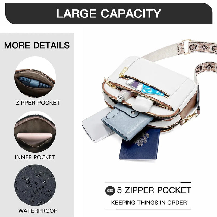Comfortable adjustable handbag shoulder strap. Ideal bag upgrade and fashion accessory for crossbody wear.
