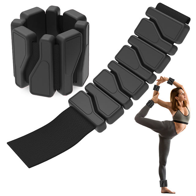 "Adjustable silicone wrist and ankle weights for women, sleek and stylish design, wearable as fitness bracelets."