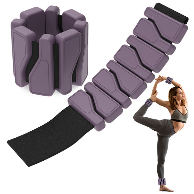 "Adjustable silicone wrist and ankle weights for women, sleek and stylish design, wearable as fitness bracelets."