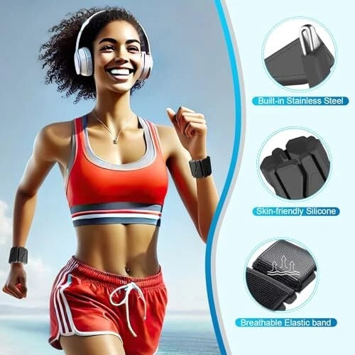 "Adjustable silicone wrist and ankle weights for women, sleek and stylish design, wearable as fitness bracelets."