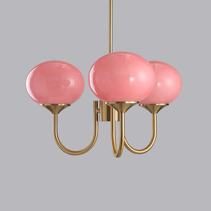 Pink Glass Ceiling Light Fixture Modern Chandelier