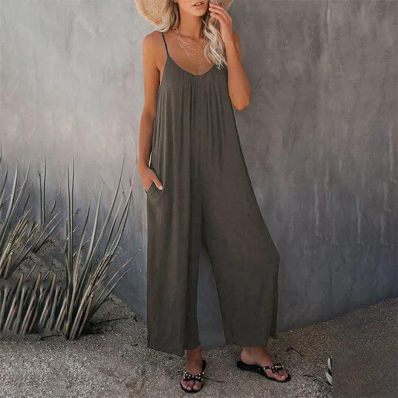 Women's Sleeveless Loose Pocket Jumpsuit
