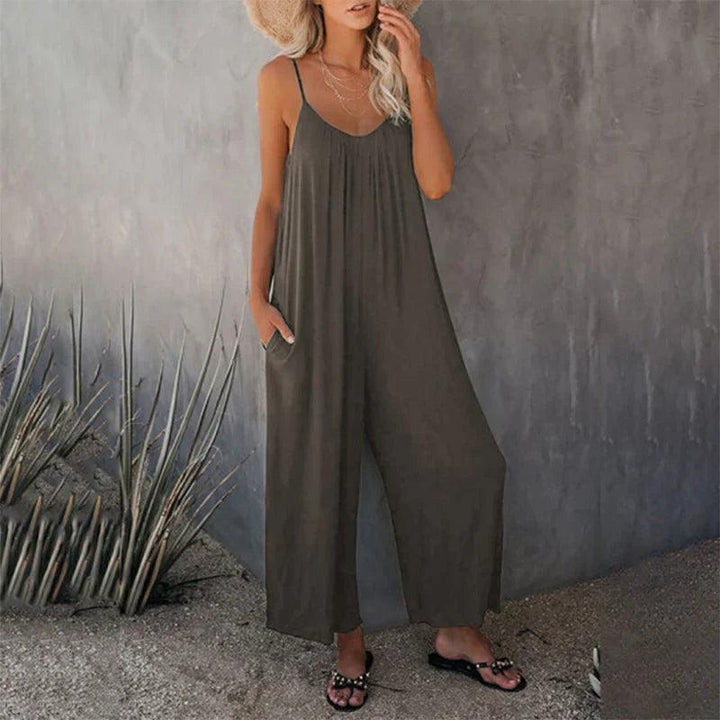 Women's Sleeveless Loose Pocket Jumpsuit