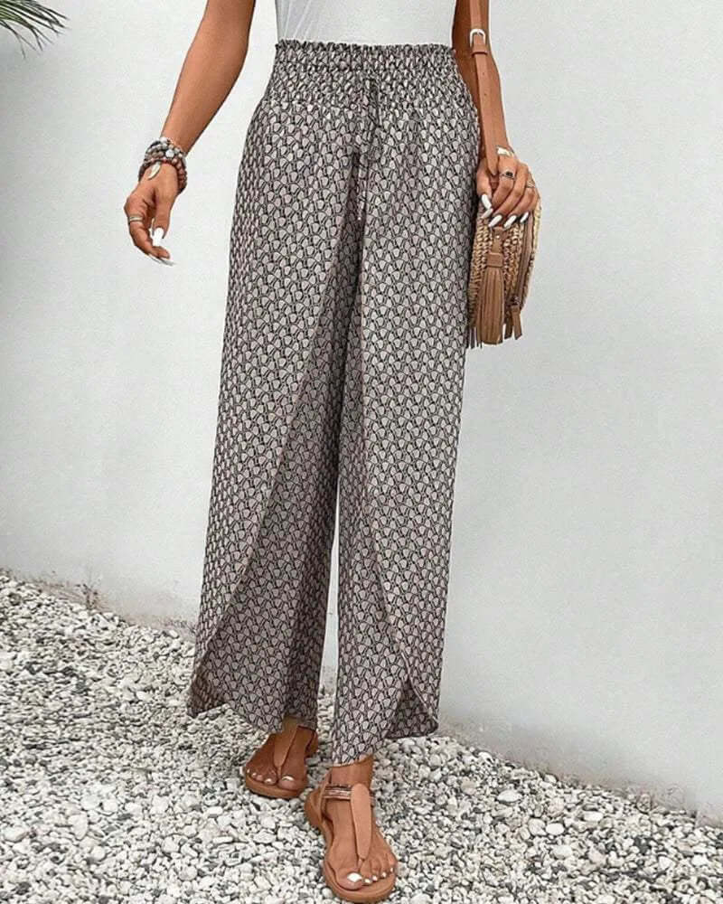 Women's Wide Leg Palazzo Trousers - Flowy & Lightweight