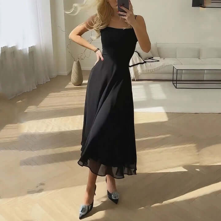 Sleeveless Solid Colour Dress