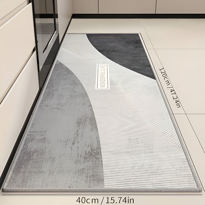 Comfortable anti-fatigue kitchen mat, perfect for long standing. Washable and non-slip floor runner.