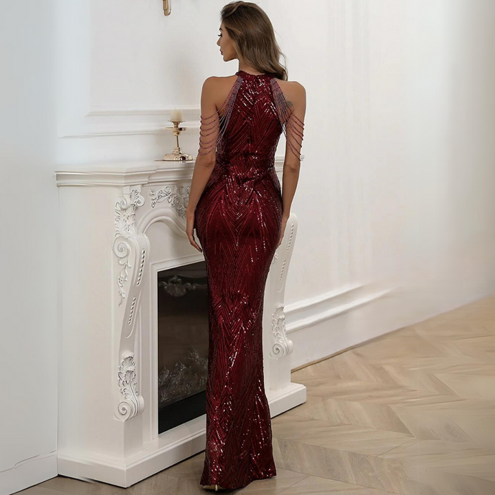 Women's sequin mermaid formal ball gown. Glamorous Ariane dress for evening wear & special occasions.
