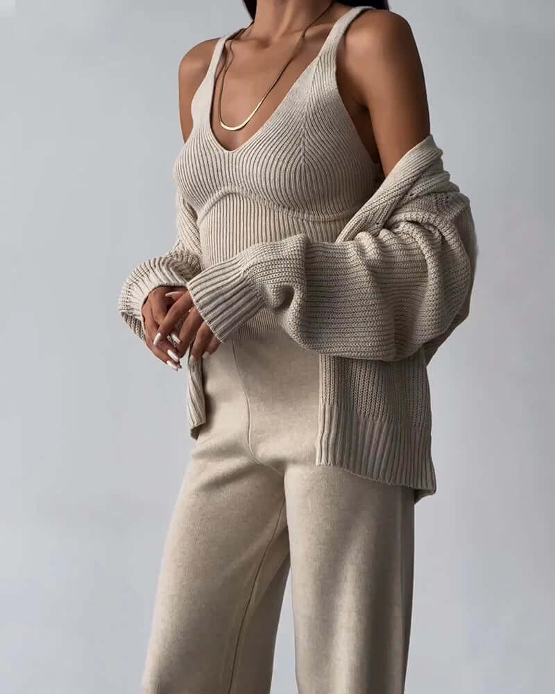 Women's 3-Piece Knitted Loungewear Set