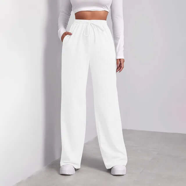 Women's Wide-Leg Trousers with Drawstring