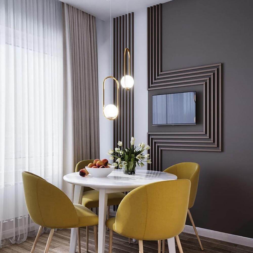 Modern Pendant Lamp with Metal & Glass