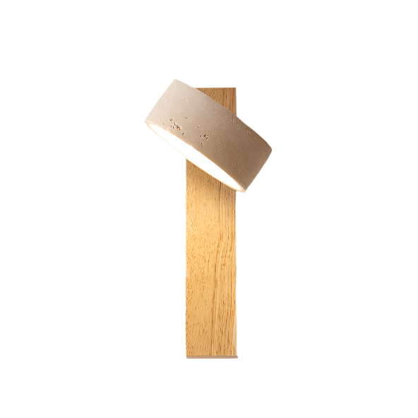 Rotatable Stone & Wood LED Wall Lamp