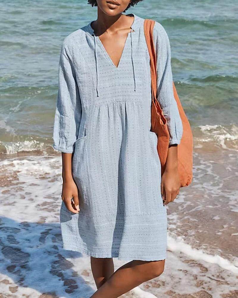 Women's Elegant Long-Sleeve Shirt Dress
