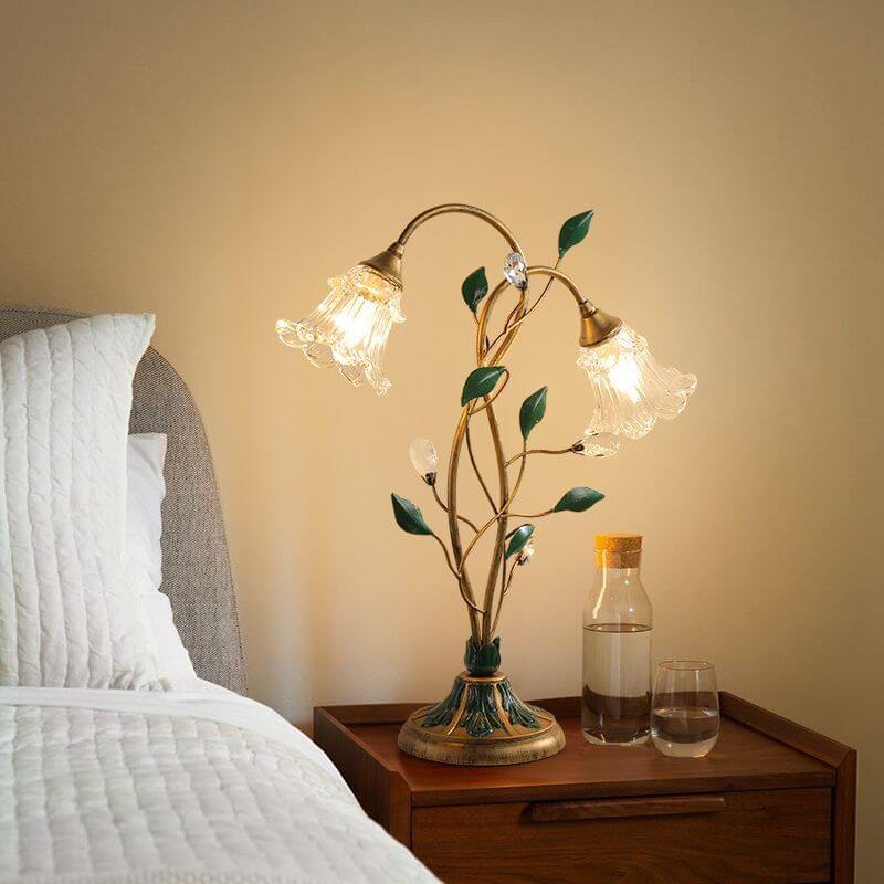Elegant Crystal Flower Table Lamp