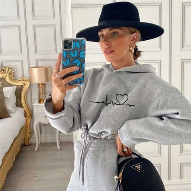 Women's Sports Hoodie and Leggings Set