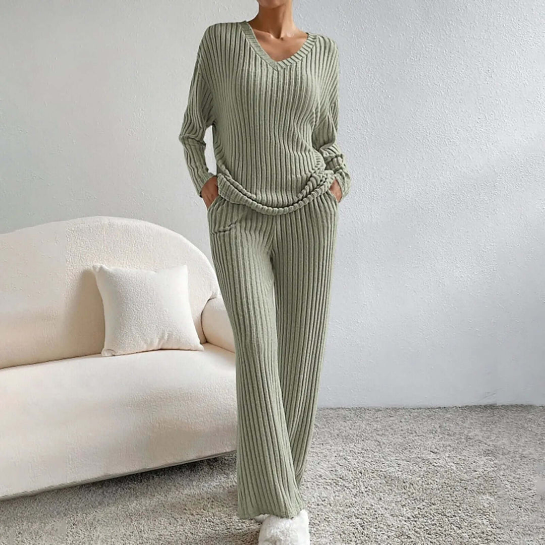 Women's 2-Piece Ribbed Lounge Set