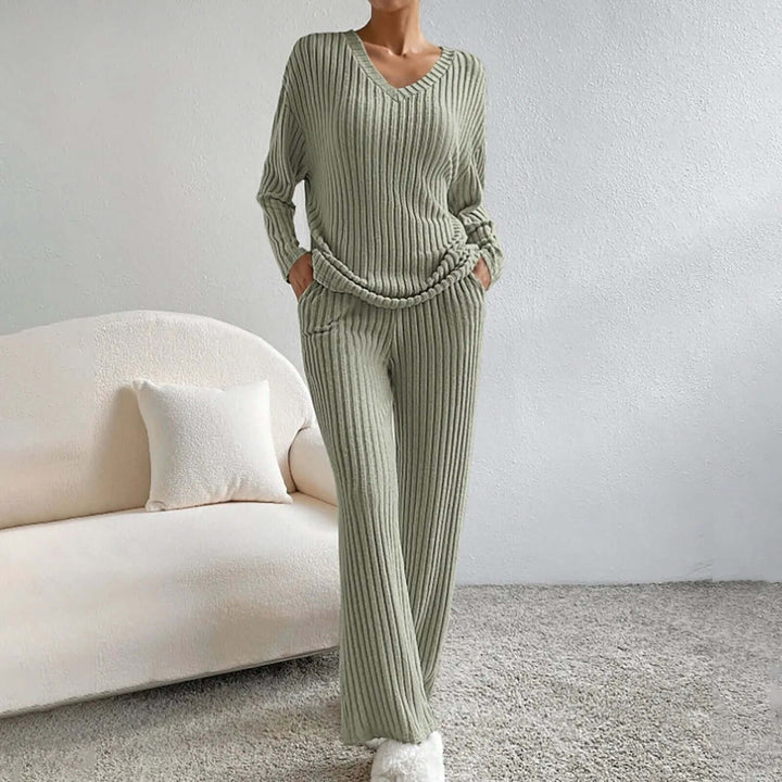 Women's 2-Piece Ribbed Lounge Set