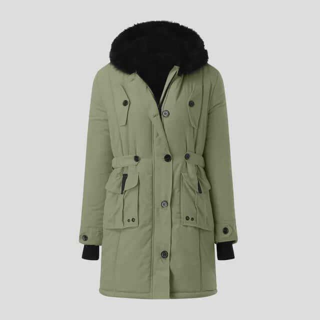 Women's Winter Parka with Luxurious Faux Fur Hood