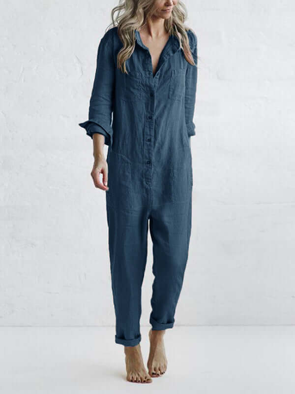 Women's Relaxed Fit Linen Jumpsuit