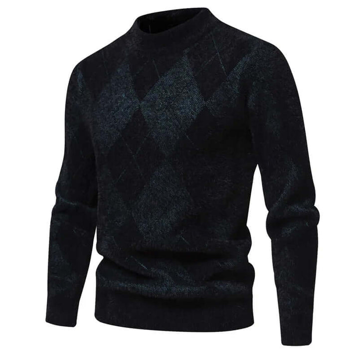 Men's Knitted Argyle Sweater