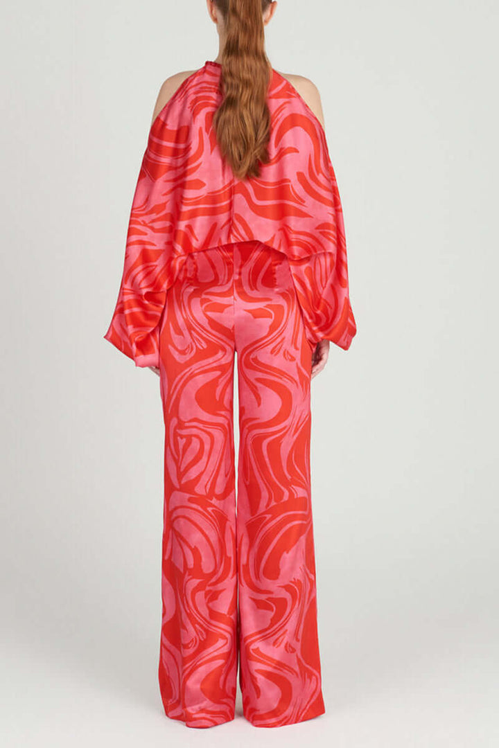 Women's Printed Off-Shoulder Long Sleeve Two-Piece Set