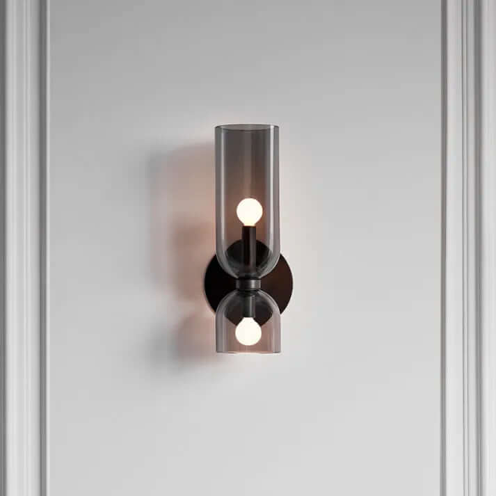 Modern Double Glass Wall Sconce Light Fixture