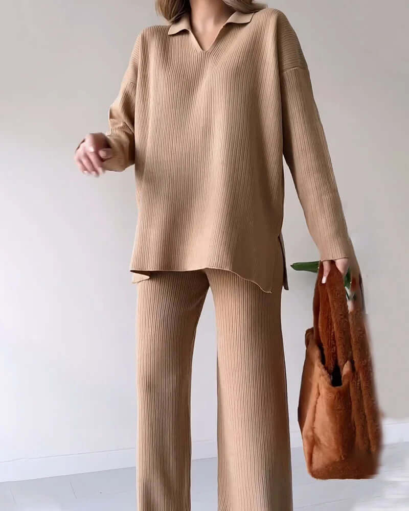 Women's Ribbed Knit Loungewear Set