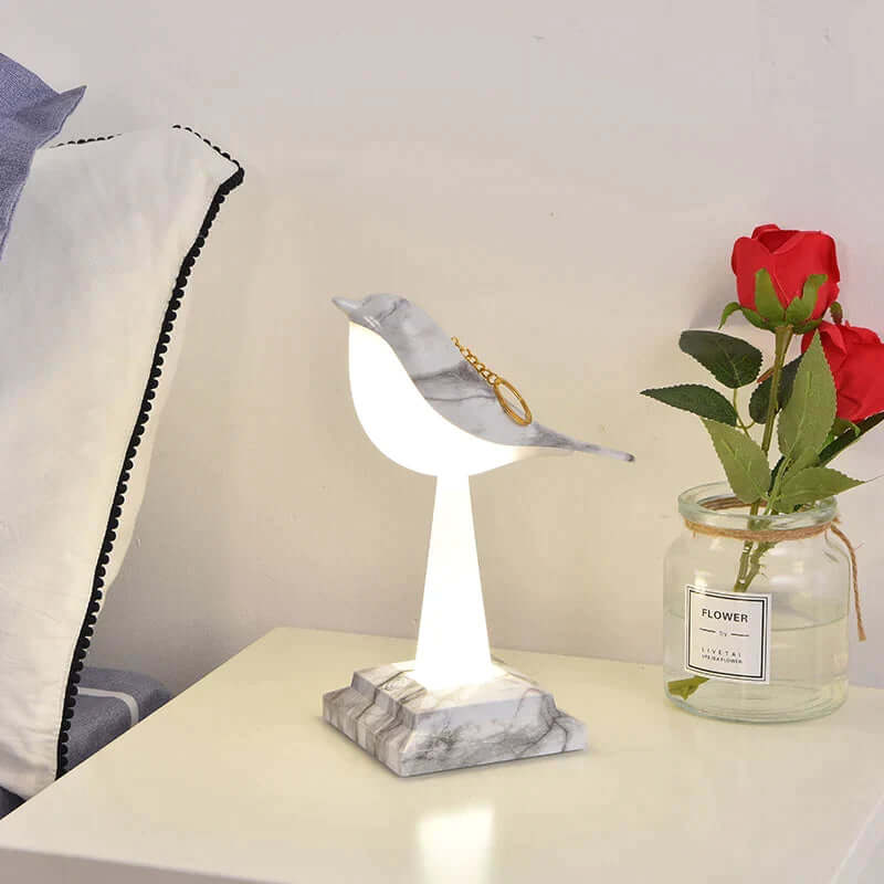 Bird Table Lamp with Touch Control & USB Charging