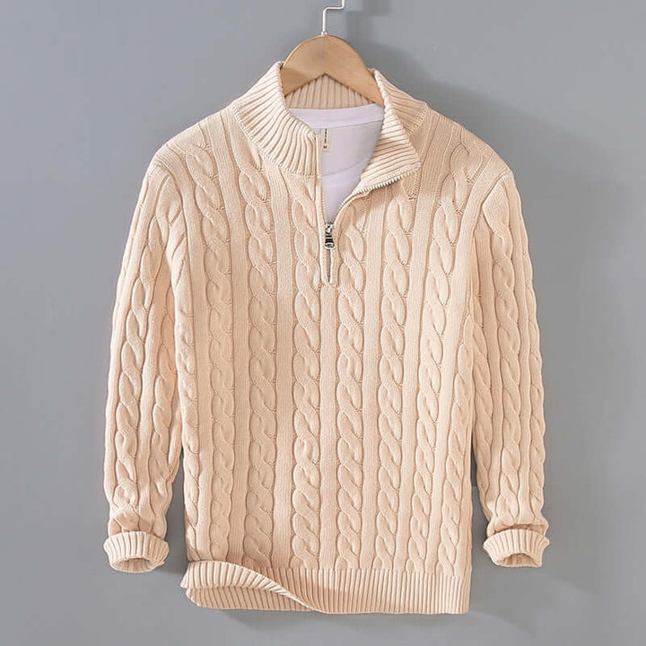 Men's Cable Knit Henley Sweater