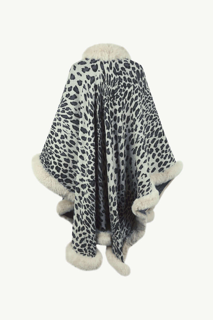 Leopard Print Open Poncho