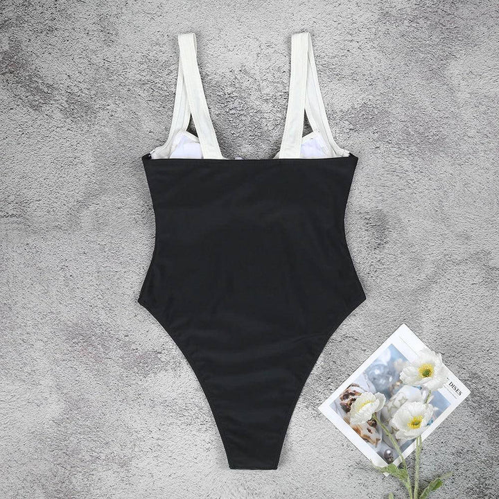 Elegant Women's Monochrome One-Piece Swimsuit