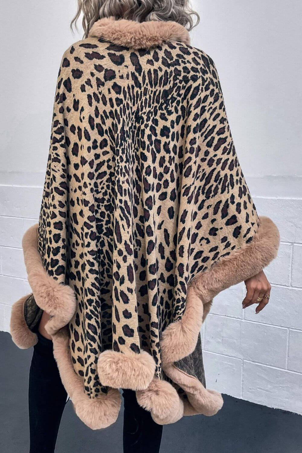 Leopard Print Open Poncho