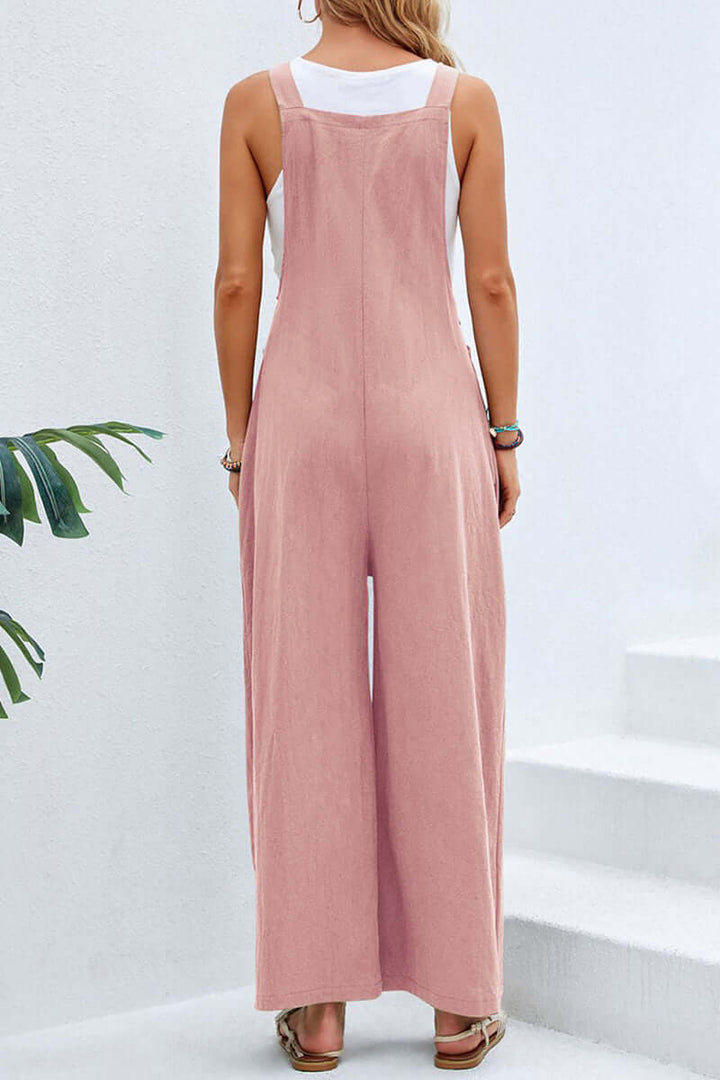 Women's Wide Neck Spaghetti Strap Jumpsuit