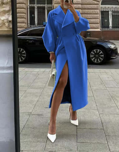 Women's Stylish Lantern Sleeve Long Coat