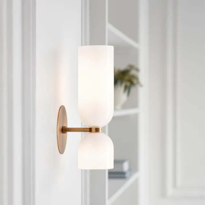 Modern Double Glass Wall Sconce Light Fixture