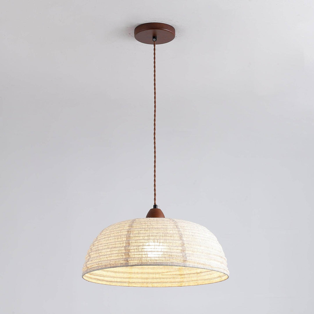 Wood & Fabric Pendant Lamp