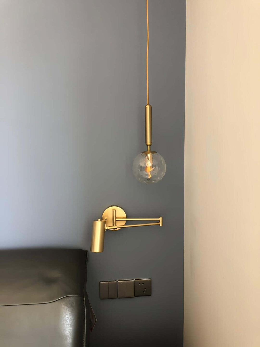 Adjustable Metal Swing Arm Wall Lamp with Integrated LED