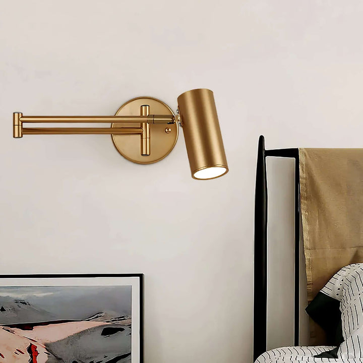 Adjustable Metal Swing Arm Wall Lamp with Integrated LED