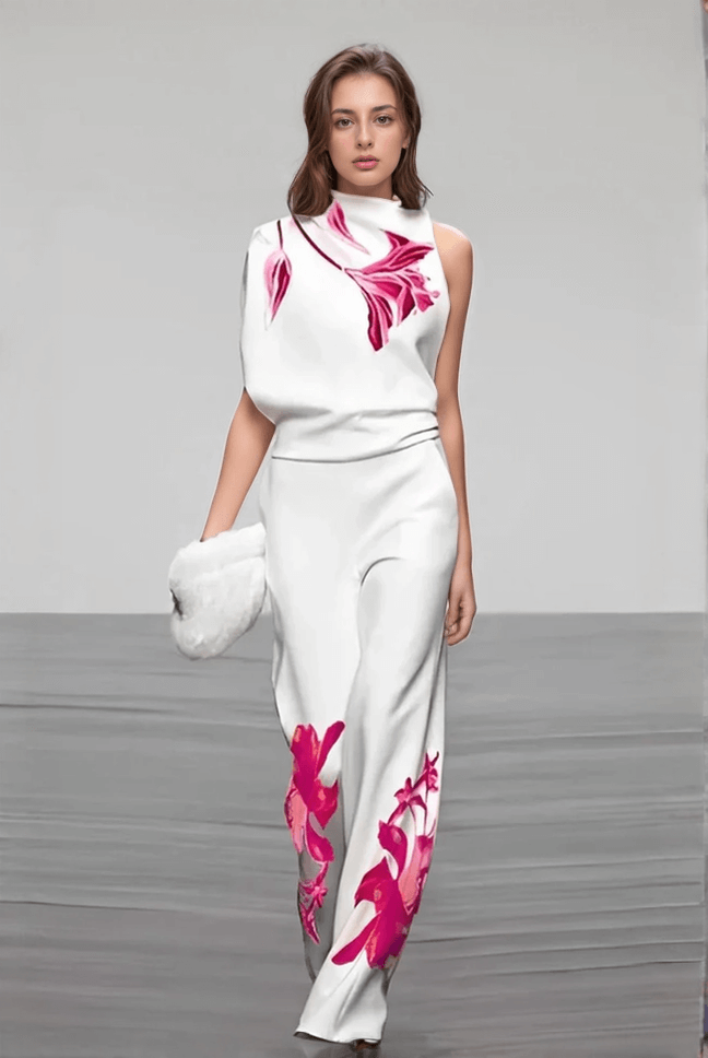 Women's Floral Print Top and Pants Set