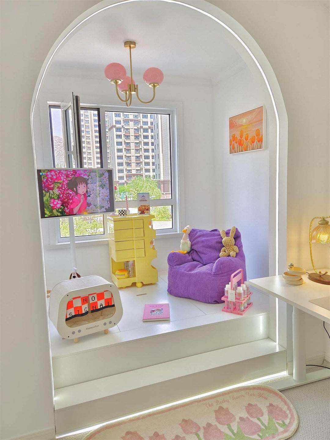 Pink Glass Ceiling Light Fixture Modern Chandelier
