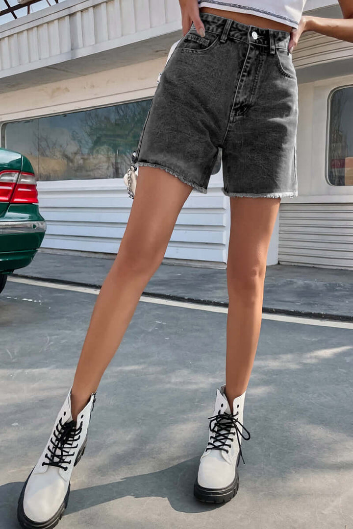 Women's Solid Color French Shorts