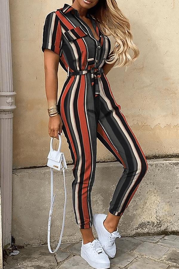 Women's Shawl Collar Belted Jumpsuit