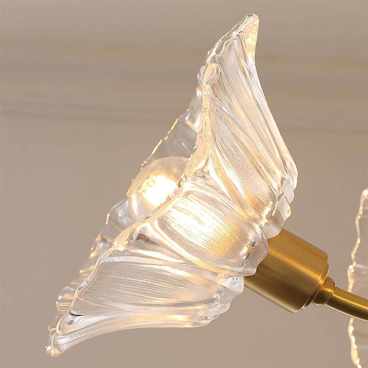 Floral Glass Chandelier, Elegant Lighting Fixture