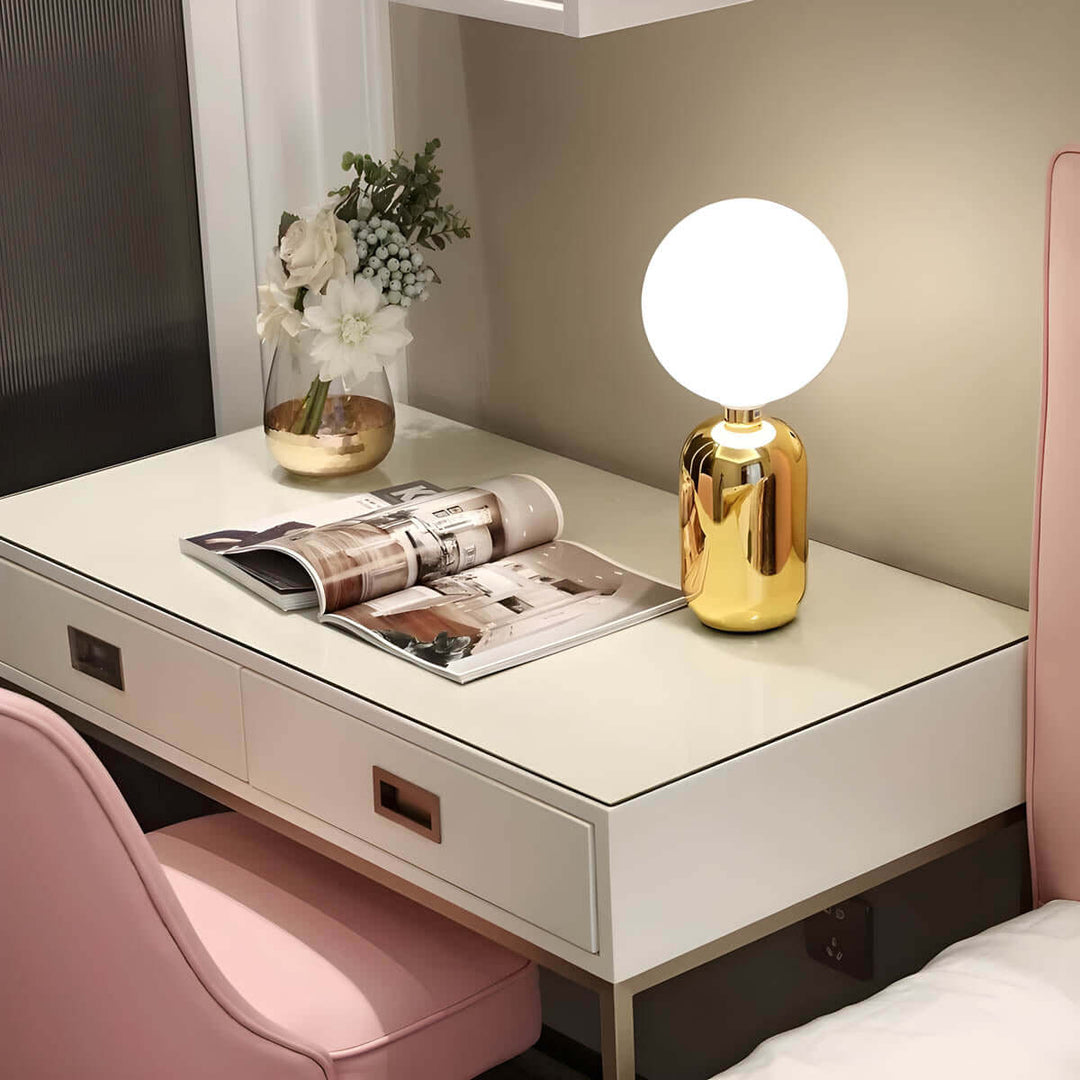 Elegant Metal & Glass Table Lamp with G9 Bulb - Gold, Black, White