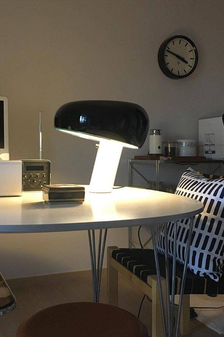 Carrara Marble Table Lamp with Glazed Metal Reflector