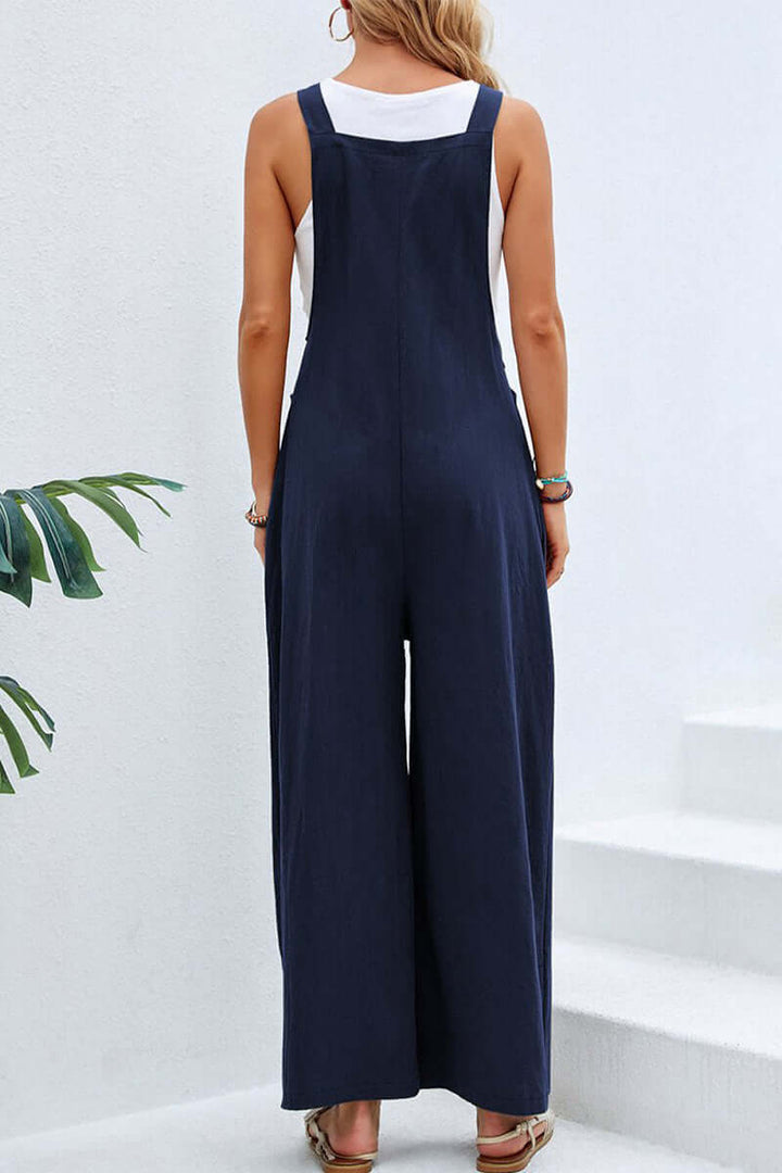 Women's Wide Neck Spaghetti Strap Jumpsuit