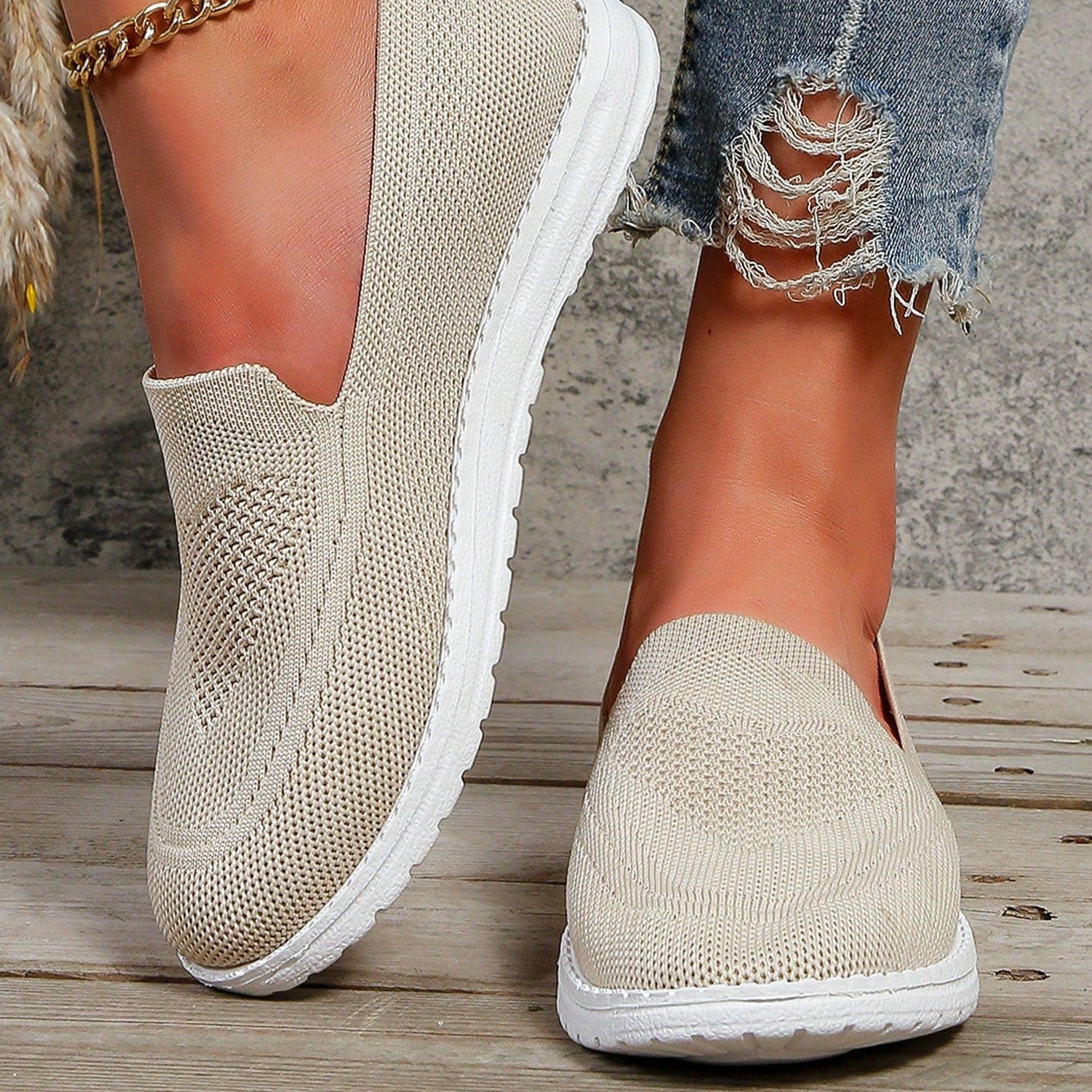"Beige women's orthopedic breathable summer sneakers with mesh upper and wide toe box, ideal for comfort and style."