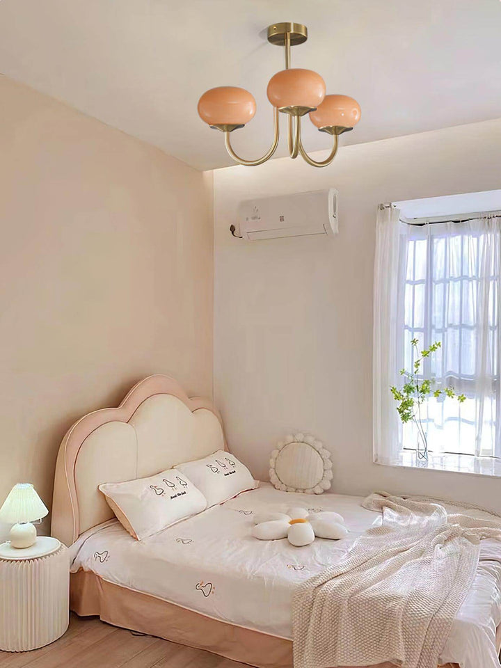 Pink Glass Ceiling Light Fixture Modern Chandelier