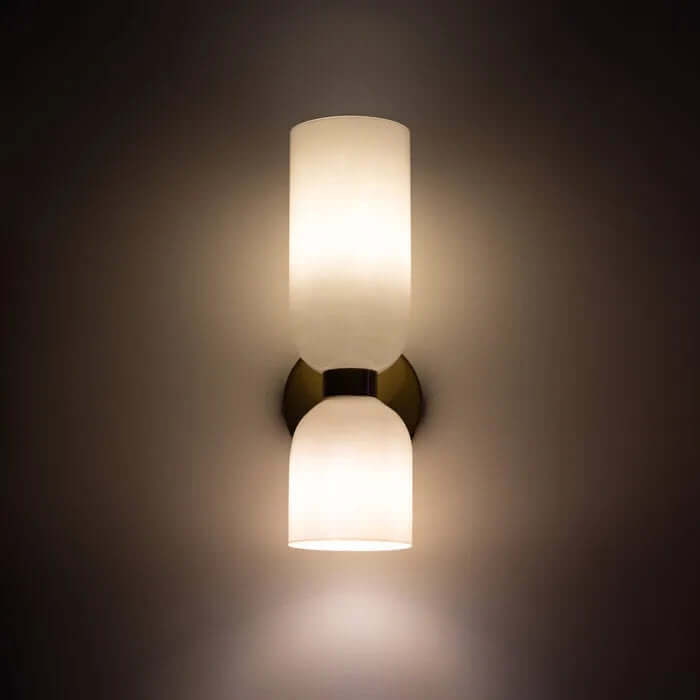 Modern Double Glass Wall Sconce Light Fixture