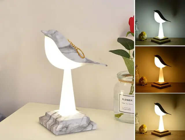 Bird Table Lamp with Touch Control & USB Charging