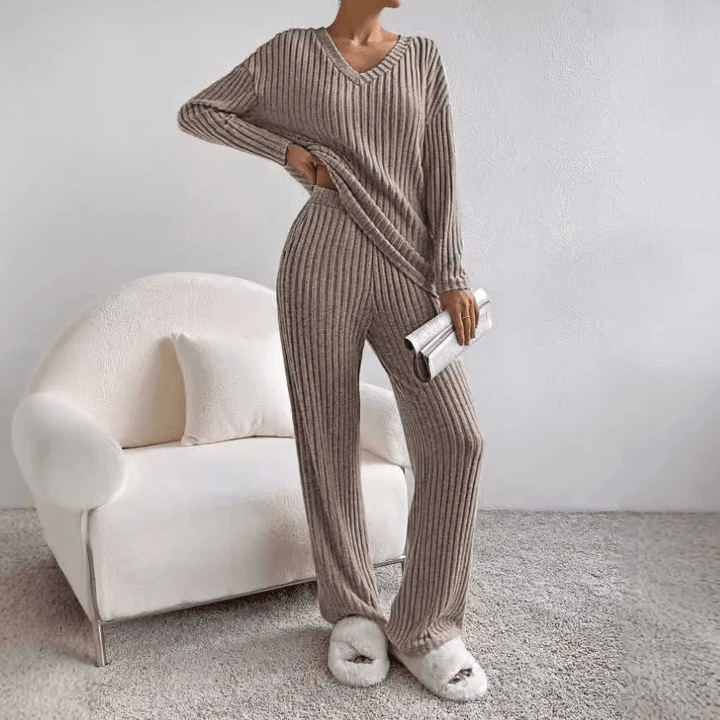 Women's 2-Piece Ribbed Lounge Set
